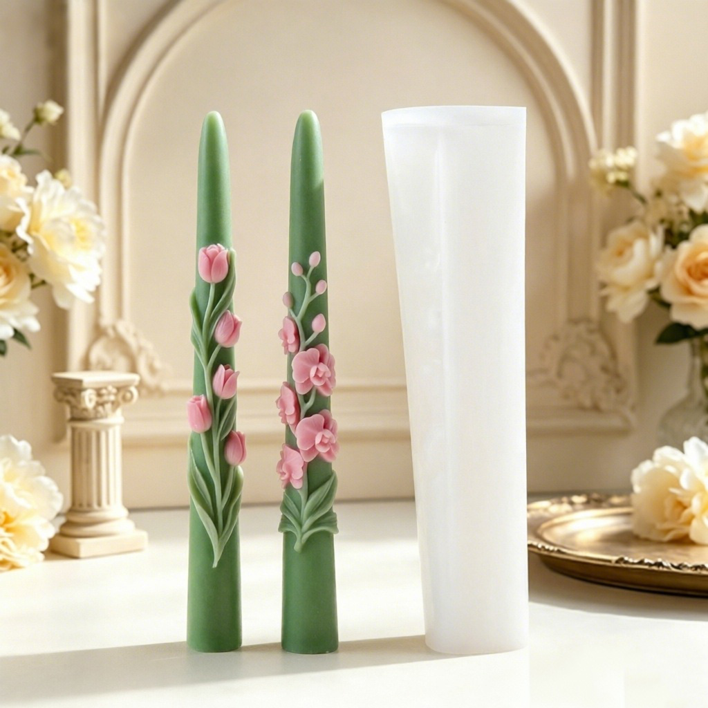 Candle Making Easy - Long Pole Flower Taper Candle Silicone