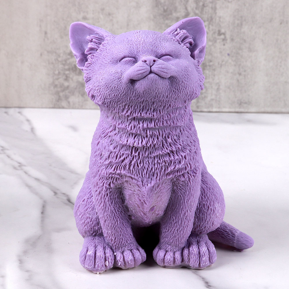 Candle Making Soy Wax - Cute Sitting Cat Candle Silicone Mold