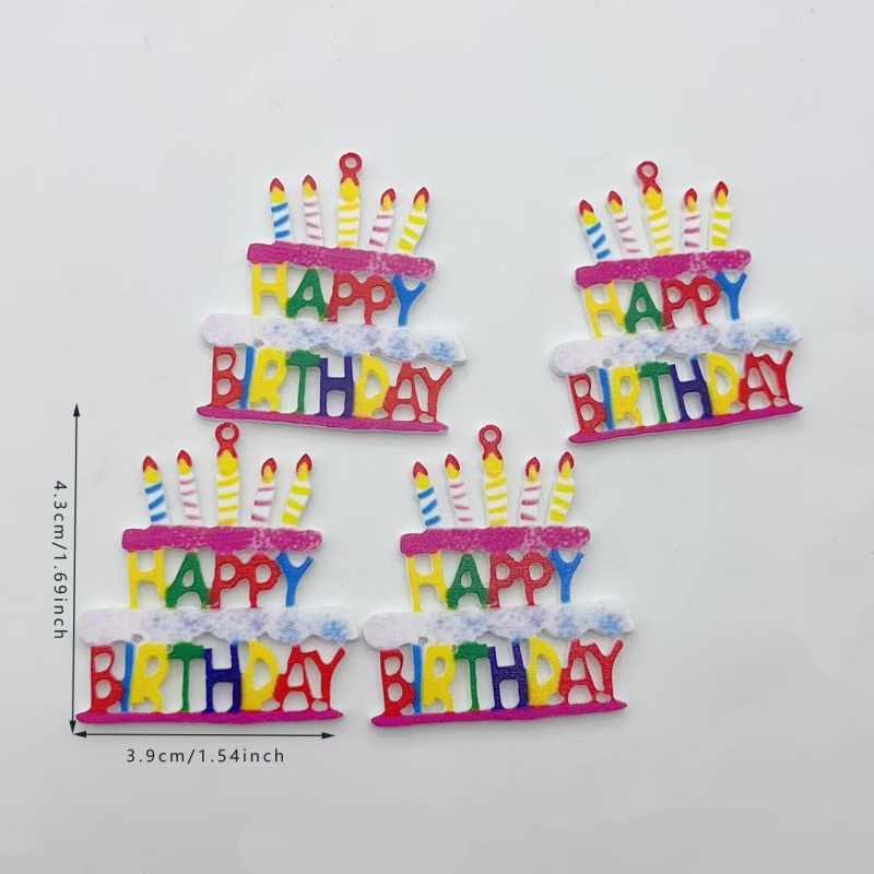 Candle Making Date - 10Pcs Colorful Happy Birthday Cake Acrylic