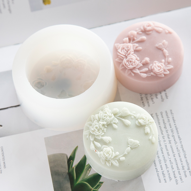 Candle Making Factory - Round Shape Rose Flower Handmade Soap