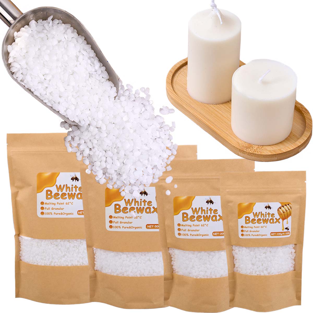 Candle Making With Beeswax - White Beeswax Pure Natural Granular Scented