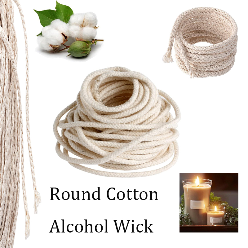Candle Making Oils - 3/5/10m Round Cotton Alcohol Wick Cotton