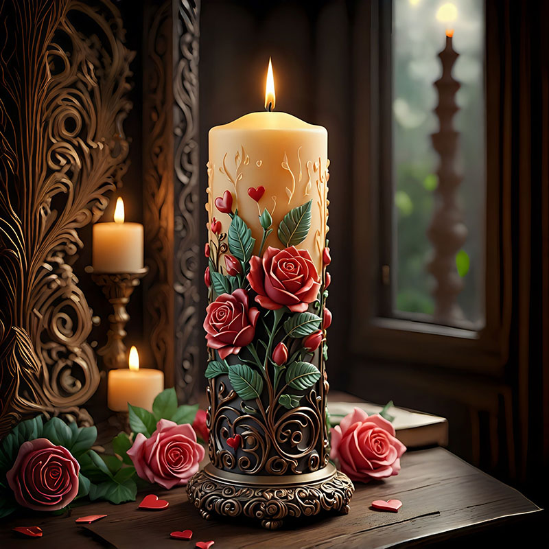 European-Style Red Rose Heart- - Candle Making Vinings 评论和价格