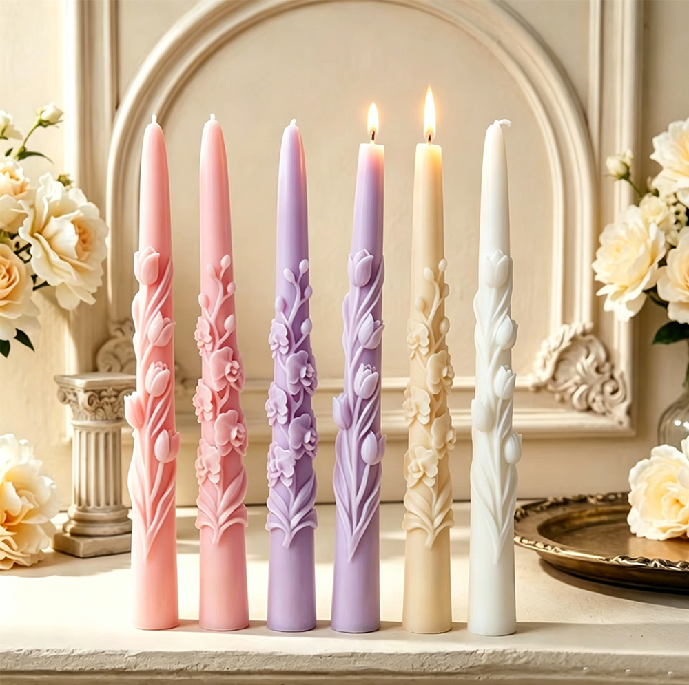 Long Pole Flower Taper Candle  - Candle Making Easy 评论和价格