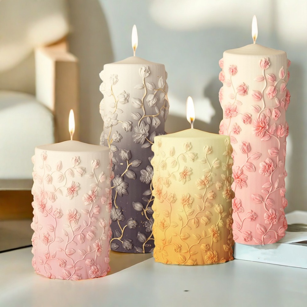 Floral Vine Relief Taper Candl - Candle Making Vinings 评论和价格