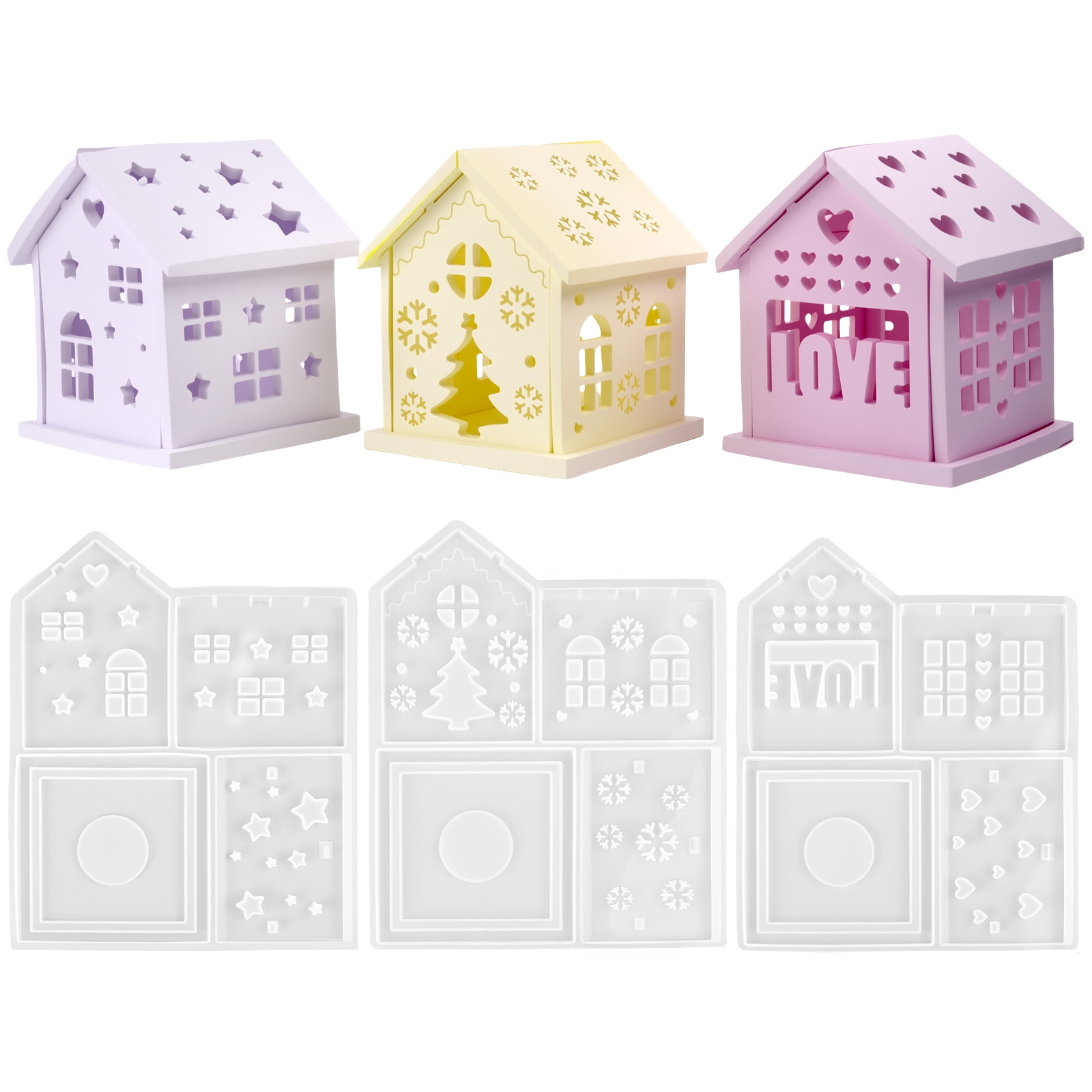 3D House Silicone Mold DIY Chr - Candle Making Factory 评论和价格