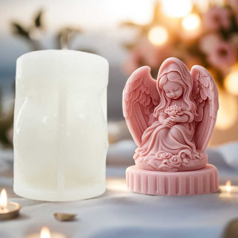 3D cute couple angel candle mo - Candle Making Thermometer 评论和价格