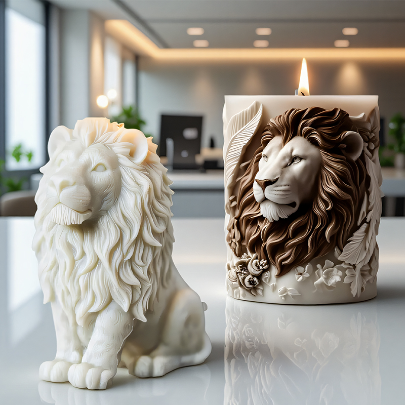 3D Lion Relief Candle Mold - F - Candle Making Thermometer 评论和价格