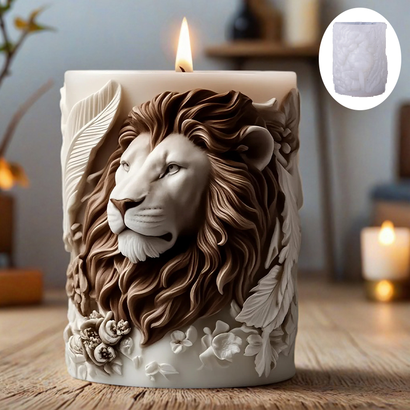 3D Lion Relief Candle Mold - F - Candle Making Thermometer 评论和价格