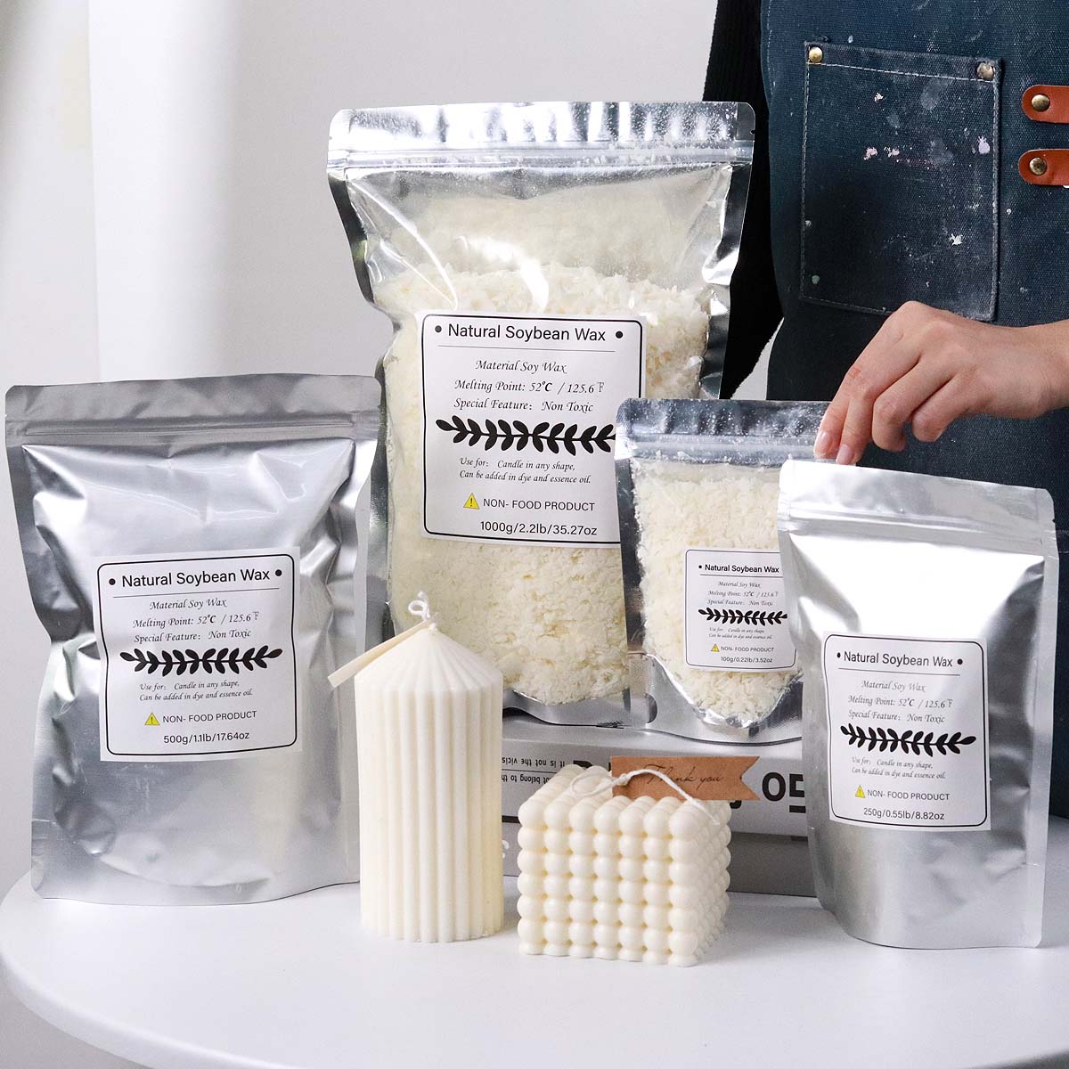 100/250/500/1000g Natural Soy  - Candle Making Soy Wax 评论和价格