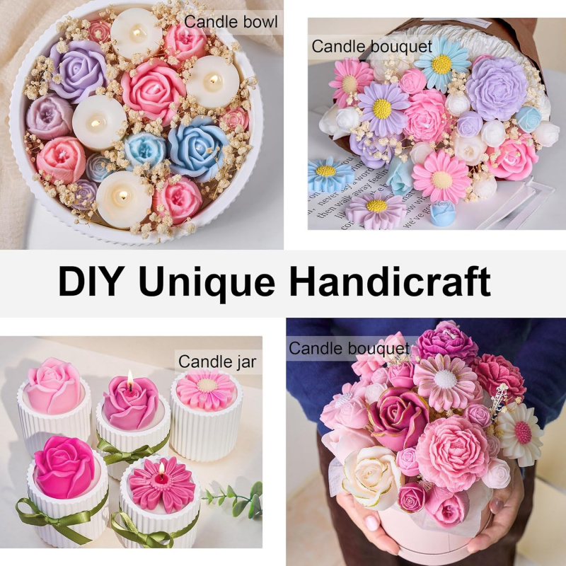 5Flower Candle Mold Set，3D Flo - Candle Making Kit Wholesale 评论和价格