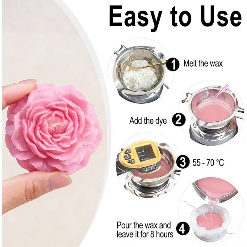 5Flower Candle Mold Set，3D Flo - Candle Making Kit Wholesale 评论和价格
