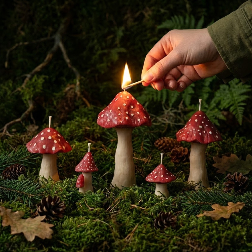 Mushroom Silicone Molds for Ca - Candle Making Soy Wax 评论和价格