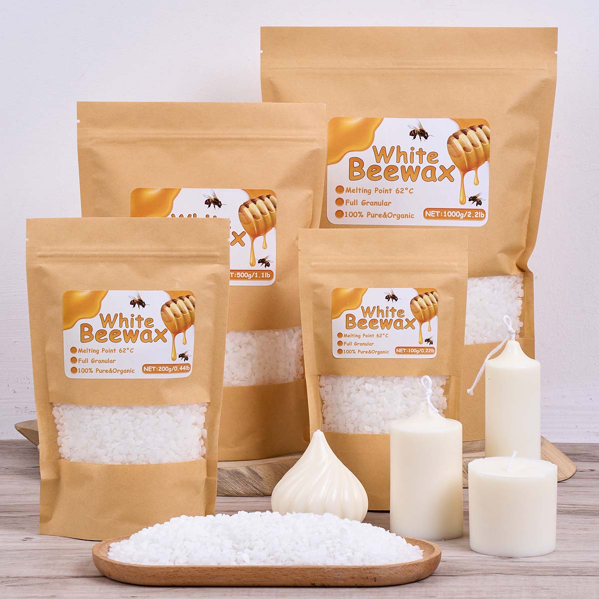 White Beeswax Pure Natural Gra - Candle Making With Beeswax 评论和价格