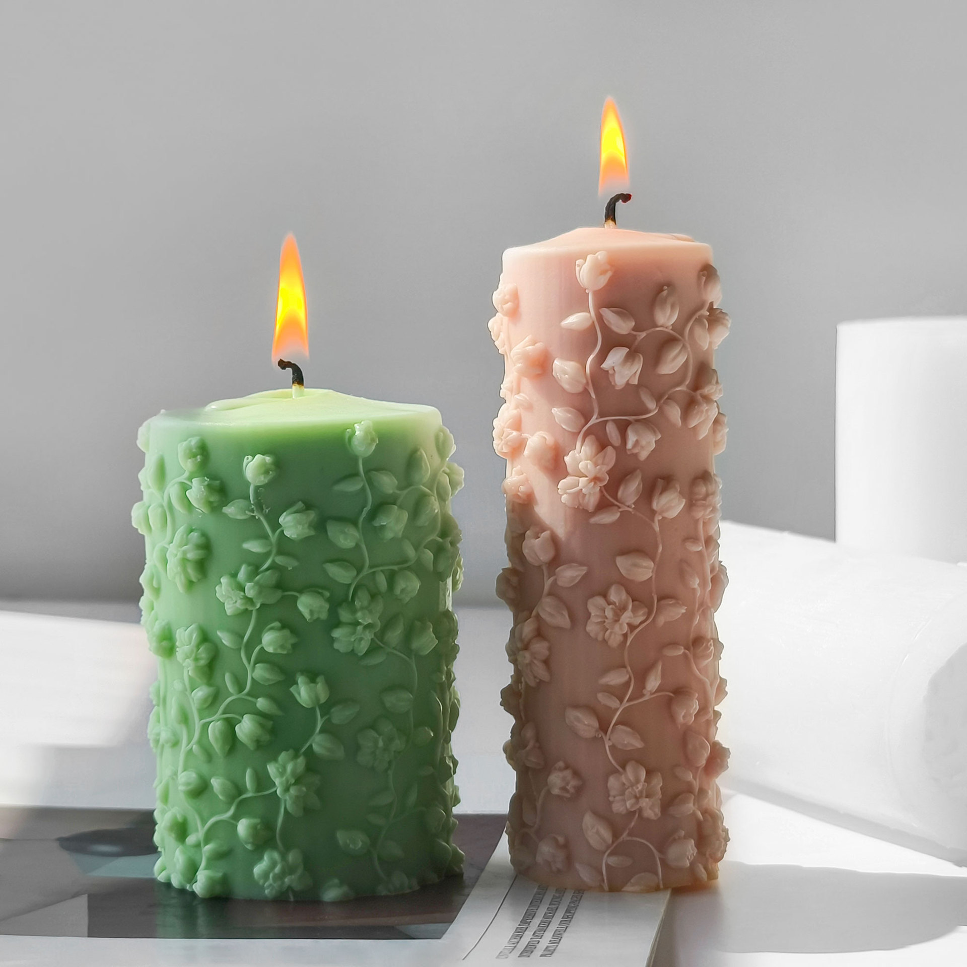 3D Cylinder Embossed Vines Mol - Candle Making Vinings 评论和价格