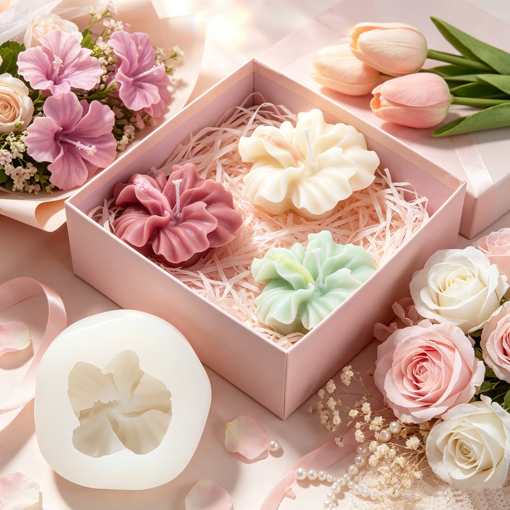 2pcs Hibiscus Flower Candle Mo - Candle Making Kit Wholesale 评论和价格